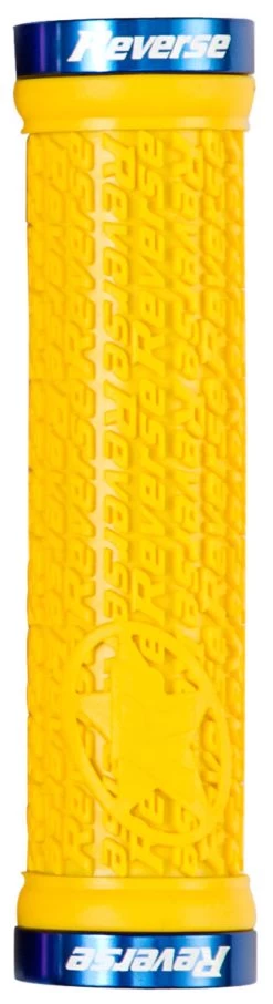 REVERSE Griff Stamp Lock On Ø30mm X 135mm -BikeWerkstatt Verkaufsgeschäft reverse griff stamp lock on durchmesser30mm 135mm gelb blau